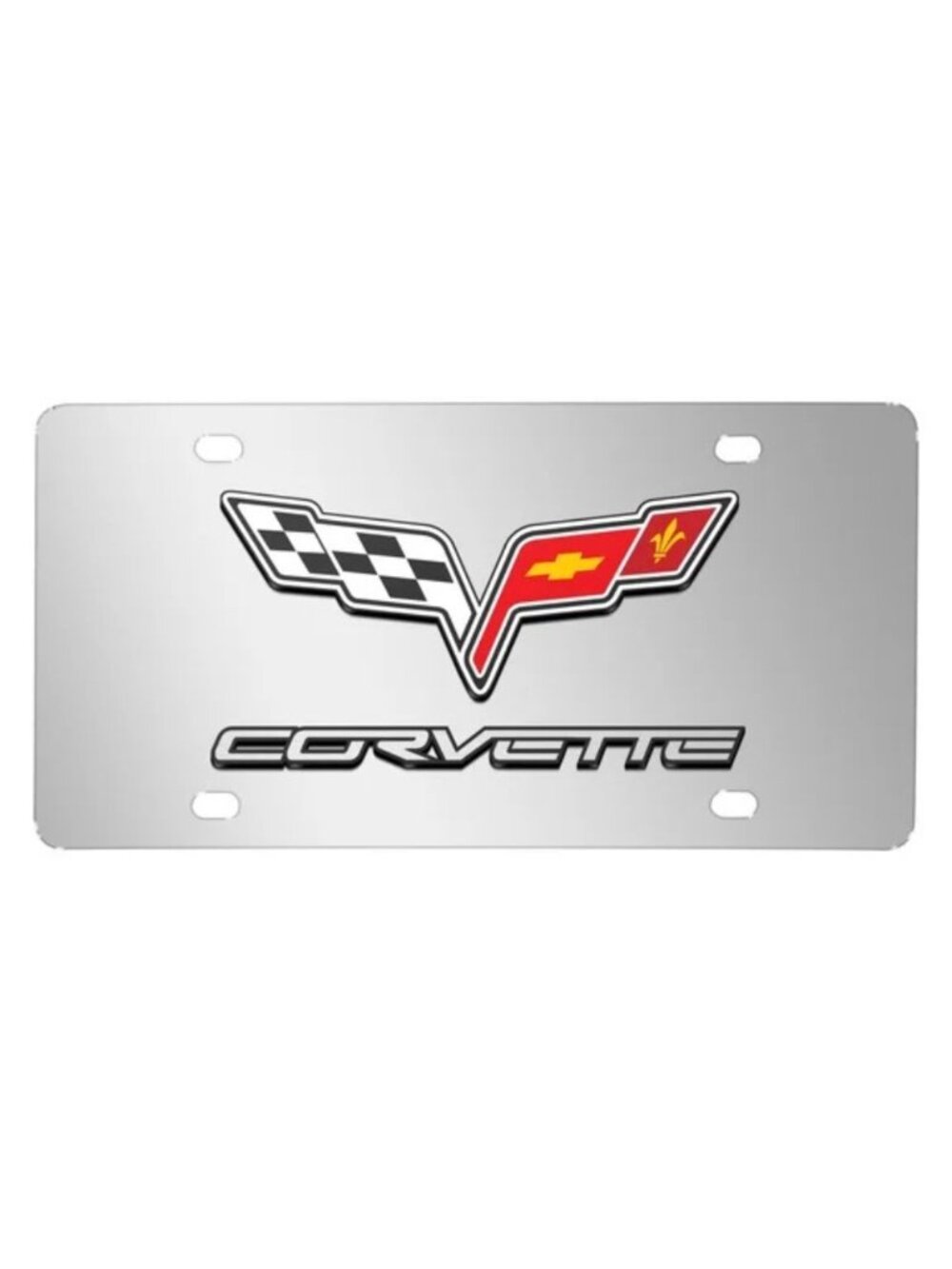 Chevrolet 2005 Corvette C6 Mirror Chrome Metal License Plate
